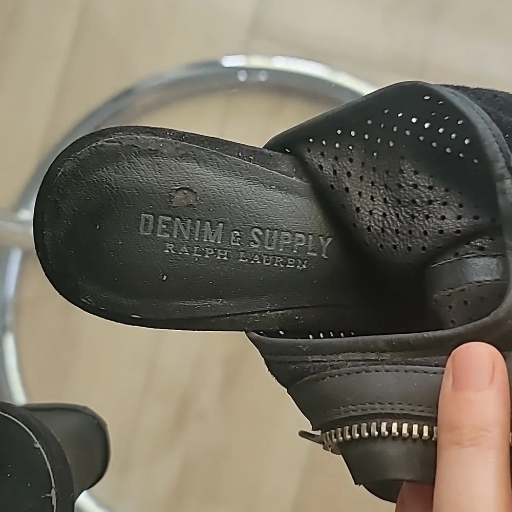 Denim & Supply Leather Belt Wedge Sandals